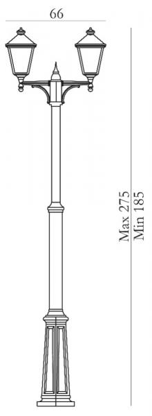 Vignette 3 produit Ref : 482SV         | london noir  2x70w halogene/e27 ip44
